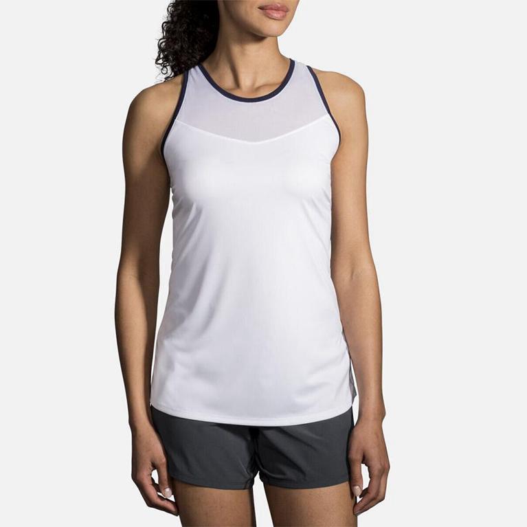 Brooks Women's STEALTH Running Tank Top - White - Canada (CUVLS-7908)